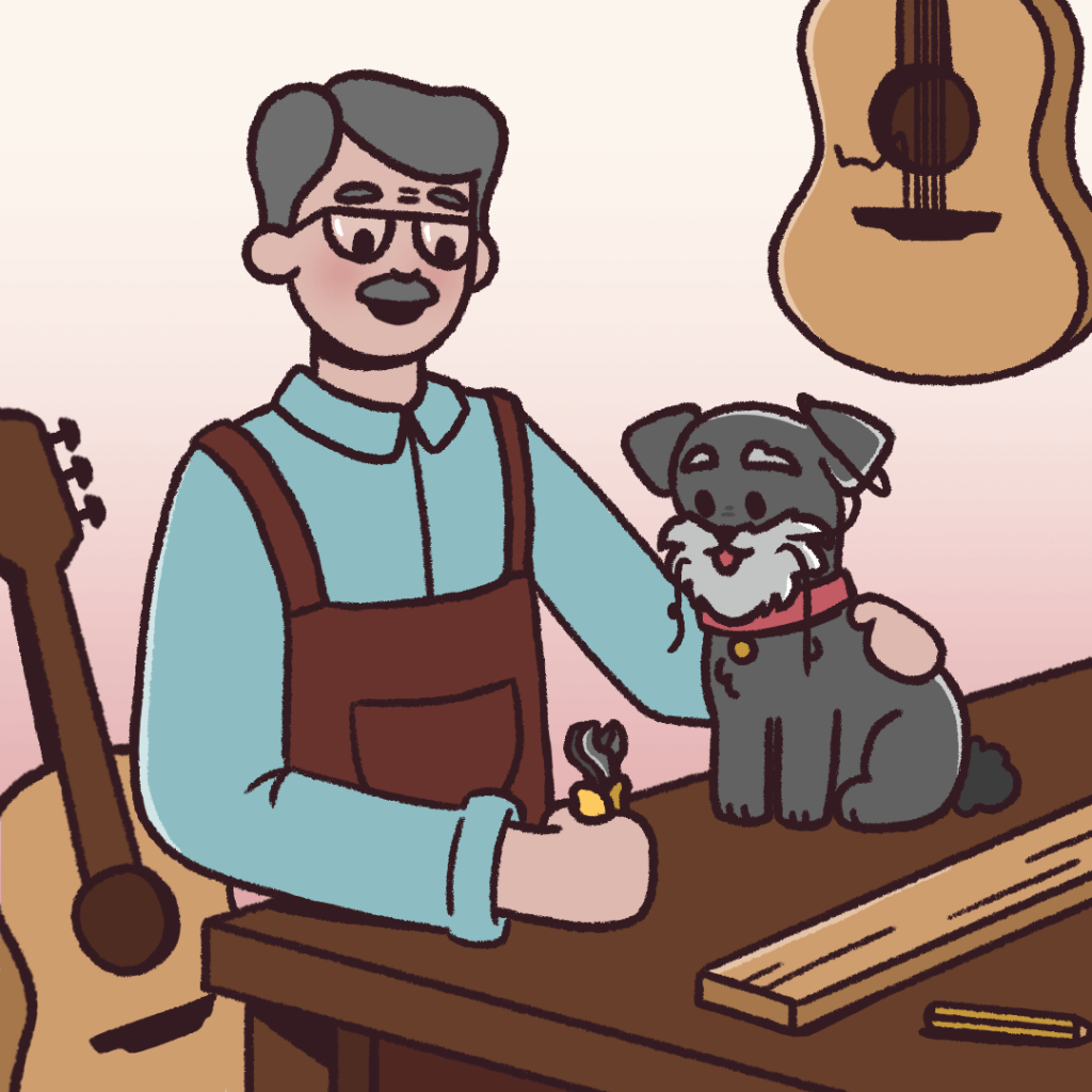 Capa do Projeto - O Luthier e o Cãozinho Bigode